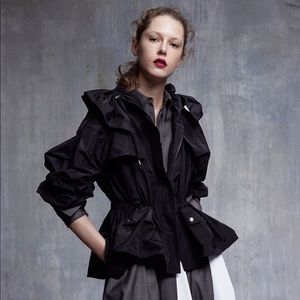 Jil Sander Taffeta Drawstring Bomber Jacket